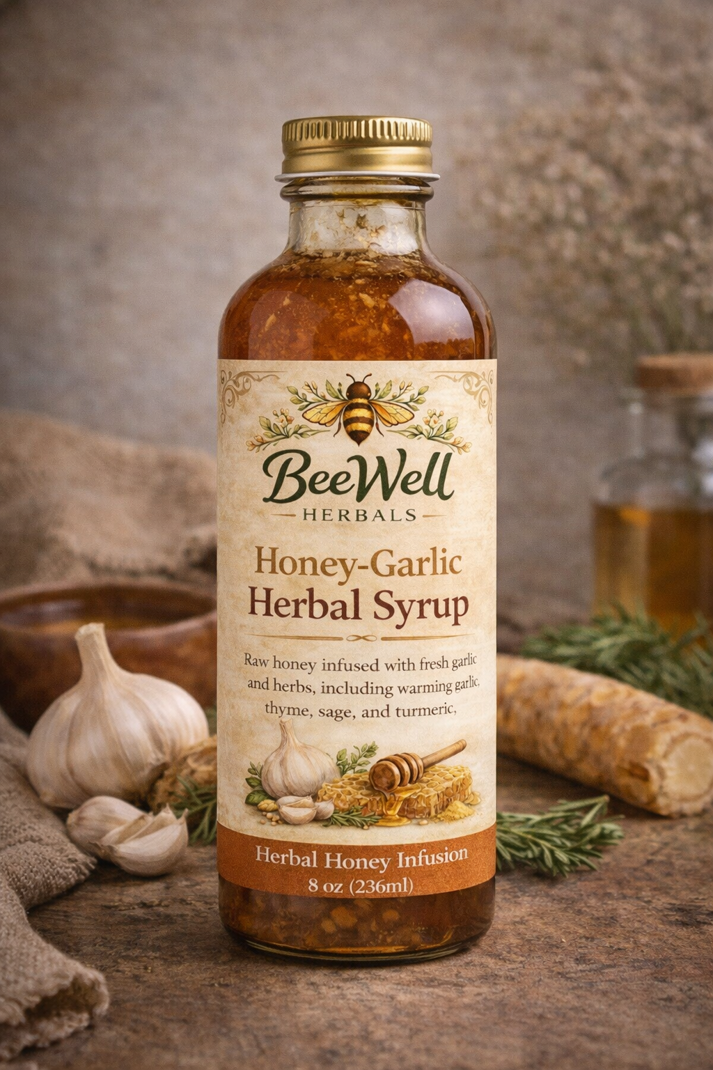 Honey-Garlic Herbal Syrup - BeeWell Herbals