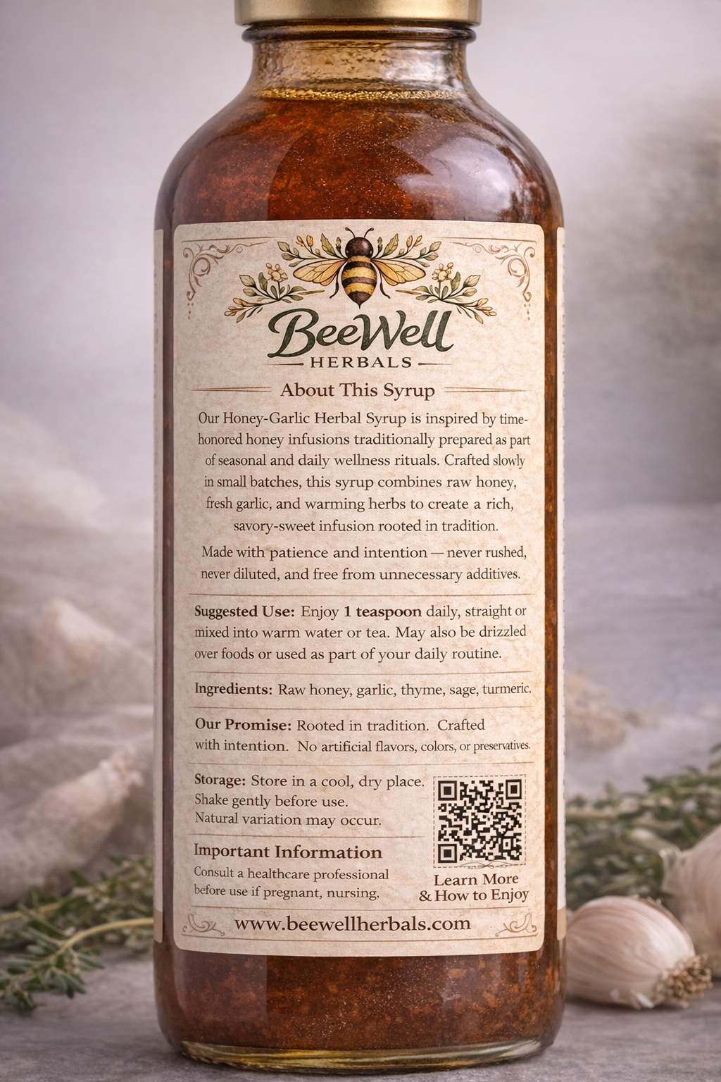 Honey-Garlic Herbal Syrup - BeeWell Herbals